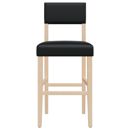 Barstühle 2 Stk. Massivholz Gummibaum und Kunstleder