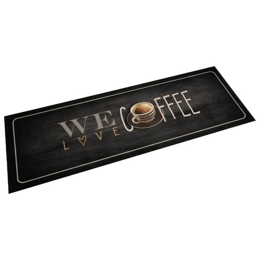 Küchenteppich Waschbar Kaffee 60x180 cm Samt