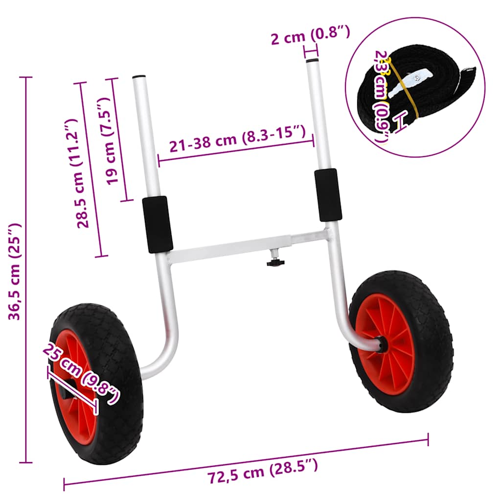 Kajak-Trolley 90 kg Aluminium