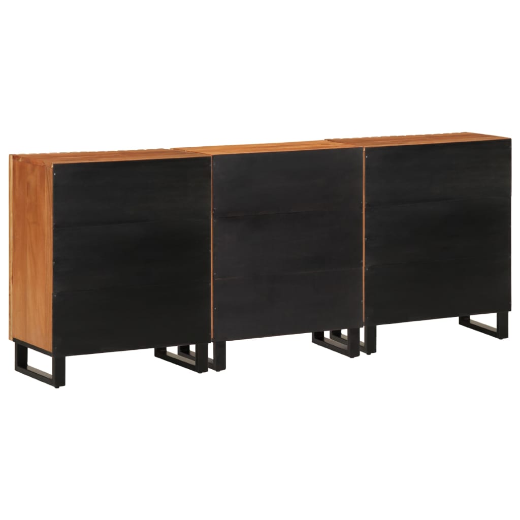 Sideboard 3 Stk. 60x34x75 cm Massivholz Akazie