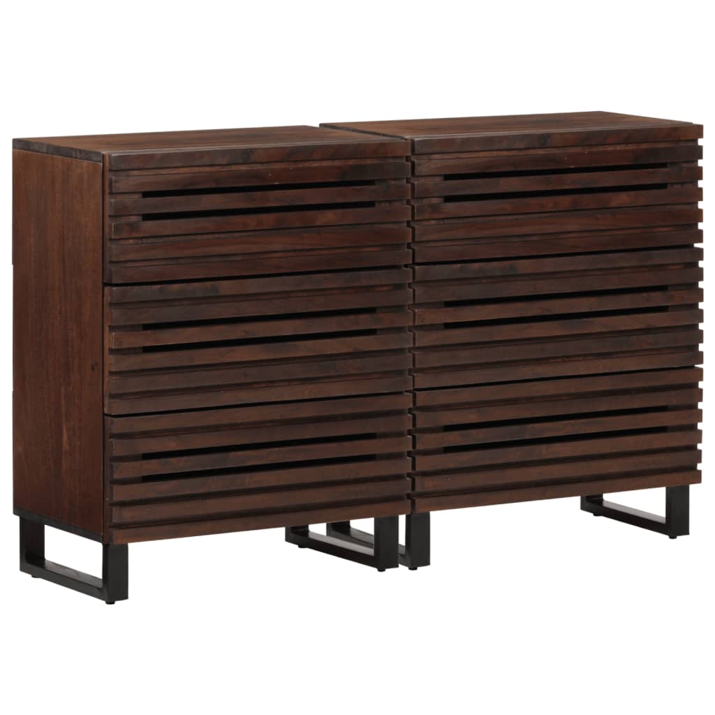 Sideboard 2 Stk. 60x34x75 cm Massivholz Mango