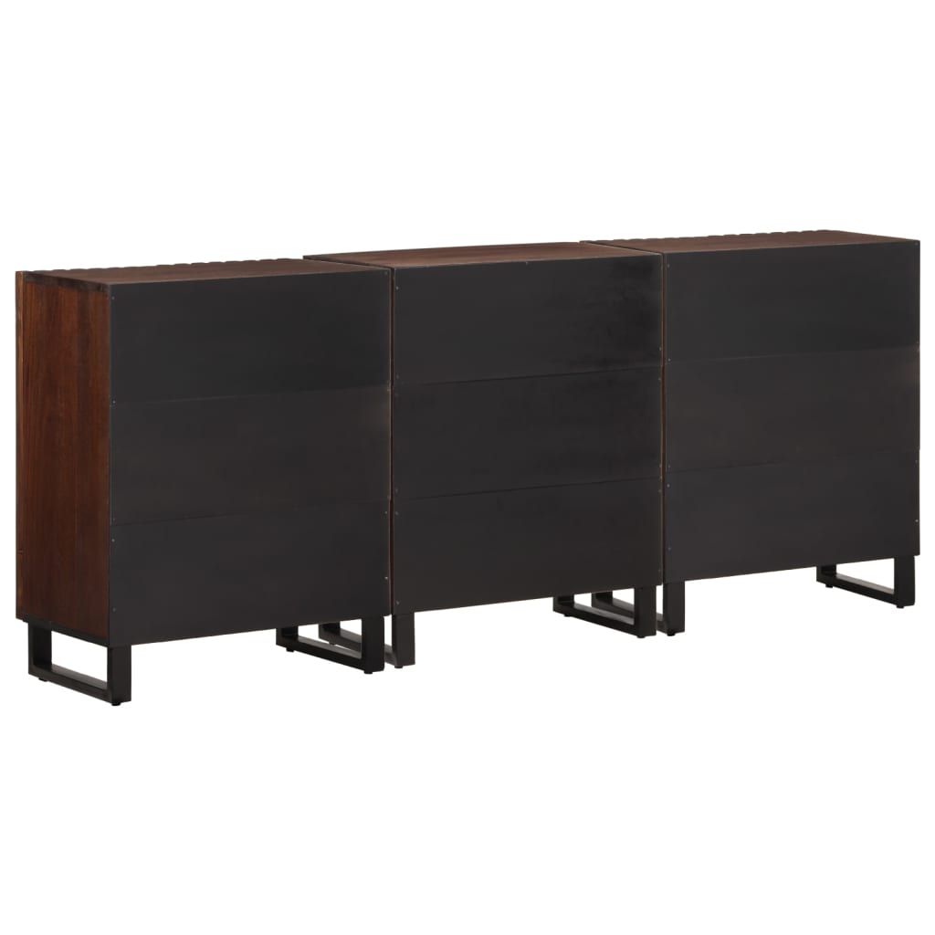 Sideboard 3 Stk. 60x34x75 cm Massivholz Mango