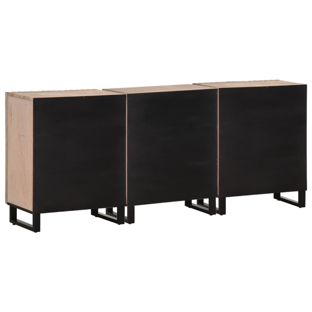 Sideboard 3 Stk. 60x34x75 cm Massivholz Mango