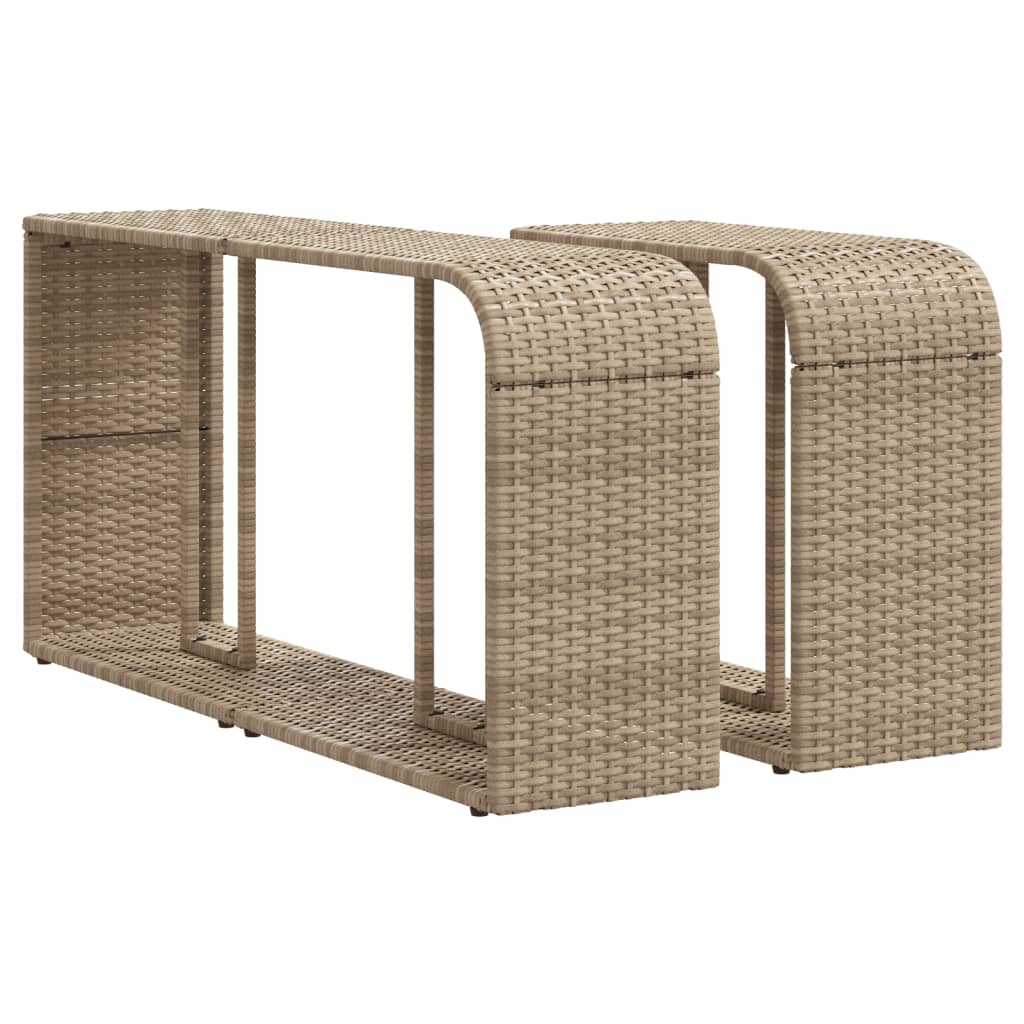 10-tlg. Garten-Sofagarnitur mit Kissen Beige Poly Rattan