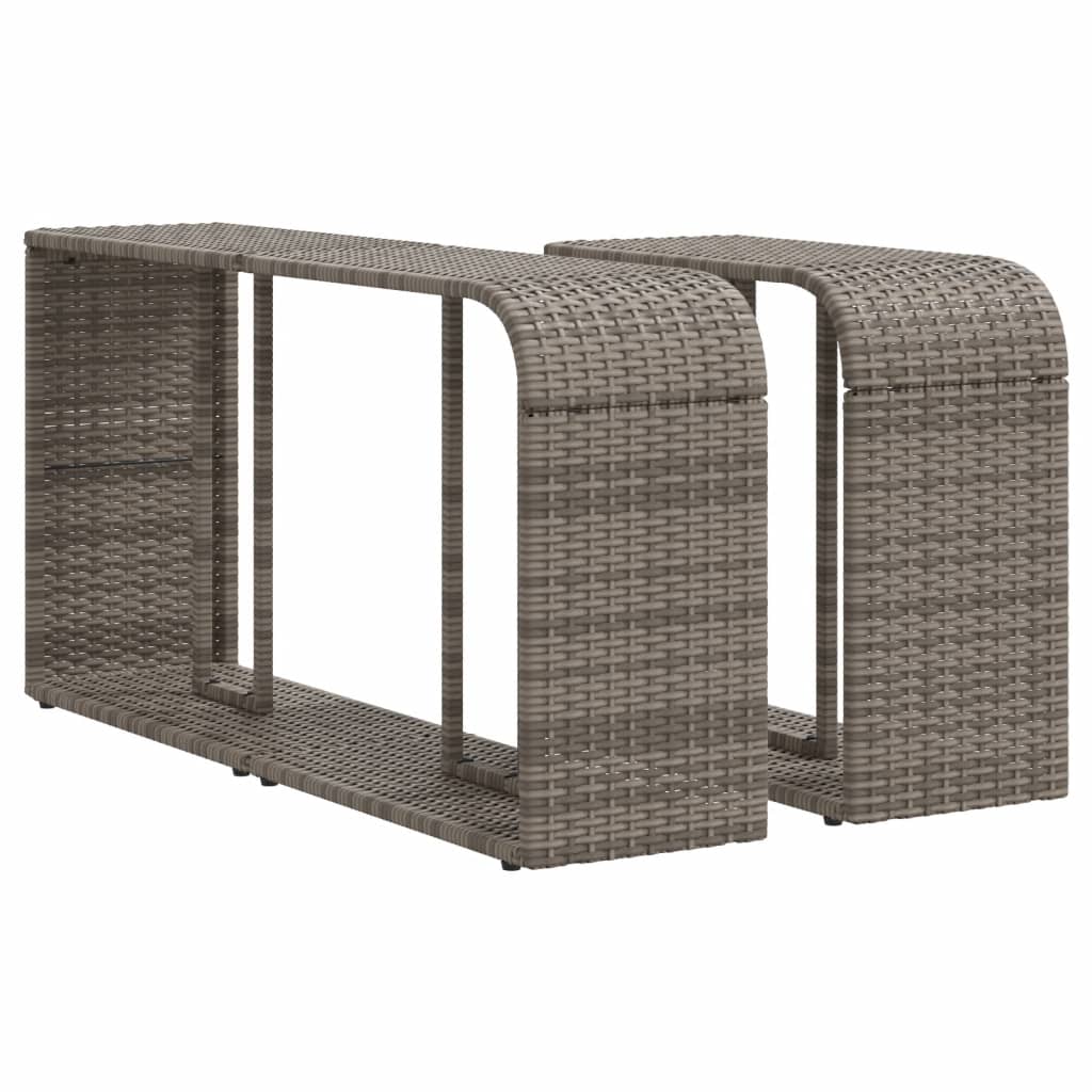 10-tlg. Garten-Sofagarnitur mit Kissen Grau Poly Rattan