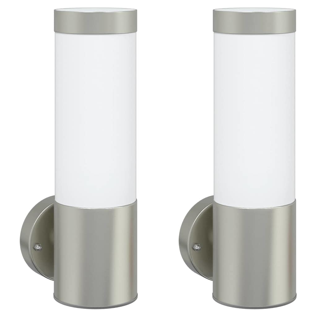Außenwandlampen 2 pcs Silber 12 x 7.5 x 27 cm Edelstahl