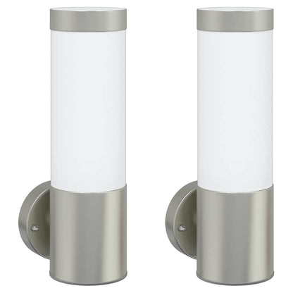 Außenwandlampen 2 pcs Silber 12 x 7.5 x 27 cm Edelstahl