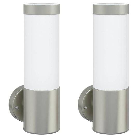 Außenwandlampen 2 pcs Silber 12 x 7.5 x 27 cm Edelstahl