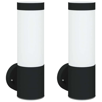 Außenwandlampen 2 pcs Schwarz 12 x 7.5 x 27 cm Edelstahl