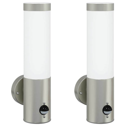Außenwandlampen 2 pcs Silber 12 x 7.5 x 29 cm Edelstahl