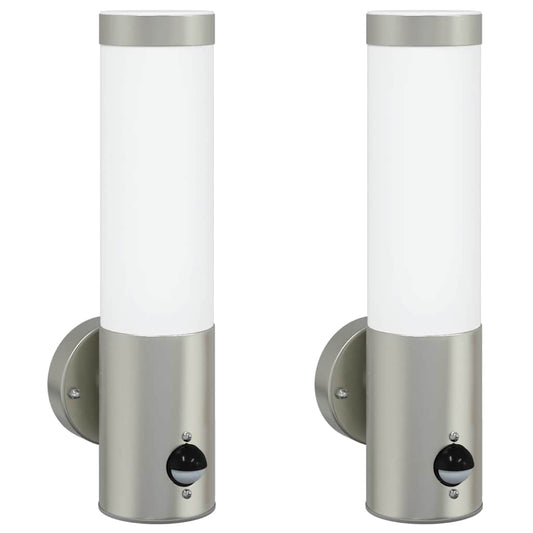 Außenwandlampen 2 pcs Silber 12 x 7.5 x 29 cm Edelstahl