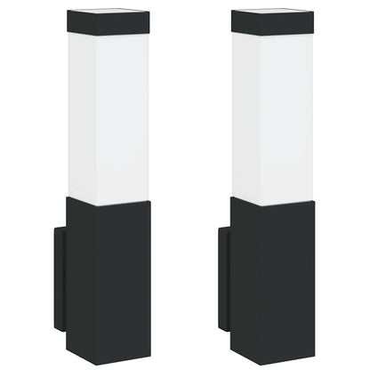 Außenwandlampen 2 pcs Schwarz 10.5 x 6 x 35 cm Edelstahl