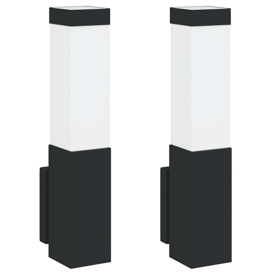 Außenwandlampen 2 pcs Schwarz 10.5 x 6 x 35 cm Edelstahl