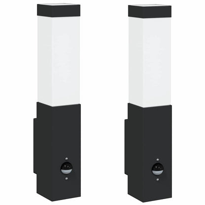 Außenwandlampen 2 pcs Schwarz 10.5 x 6 x 35 cm Edelstahl