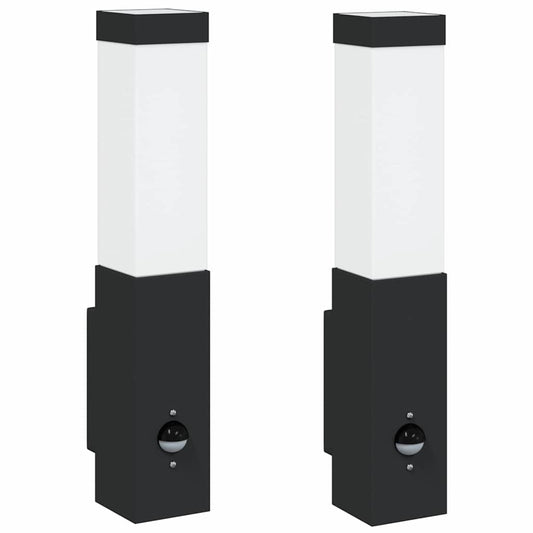 Außenwandlampen 2 pcs Schwarz 10.5 x 6 x 35 cm Edelstahl
