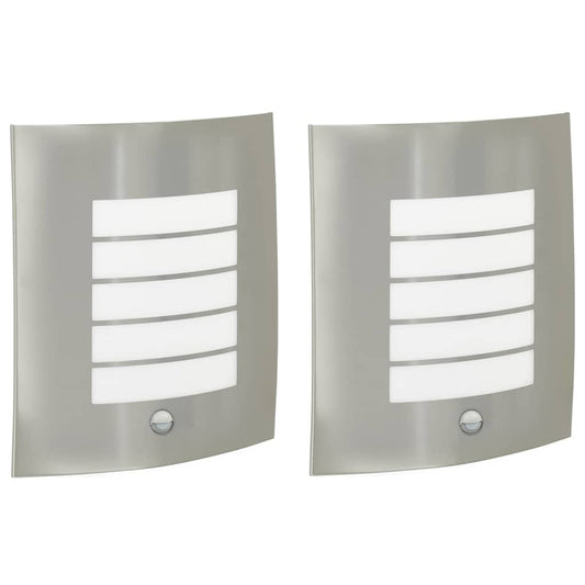 Außenwandlampen 2 pcs Silber 23.5 x 10.5 x 26 cm Edelstahl
