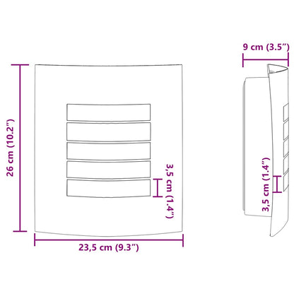 Außenwandlampen 2 pcs Schwarz 23.5 x 10.5 x 26 cm Edelstahl