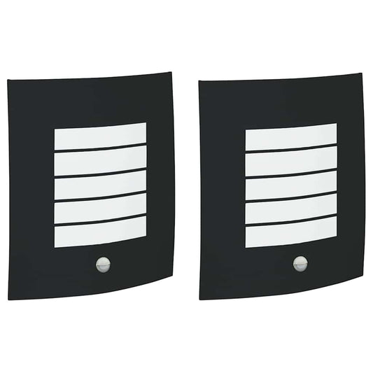 Außenwandlampen 2 pcs Schwarz 23.5 x 10.5 x 26 cm Edelstahl