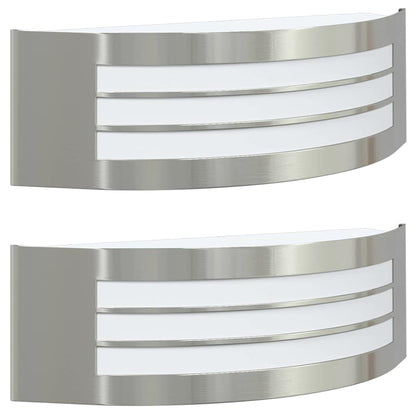 Außenwandlampen 2 pcs Silber 32 x 10 x 10 cm Edelstahl