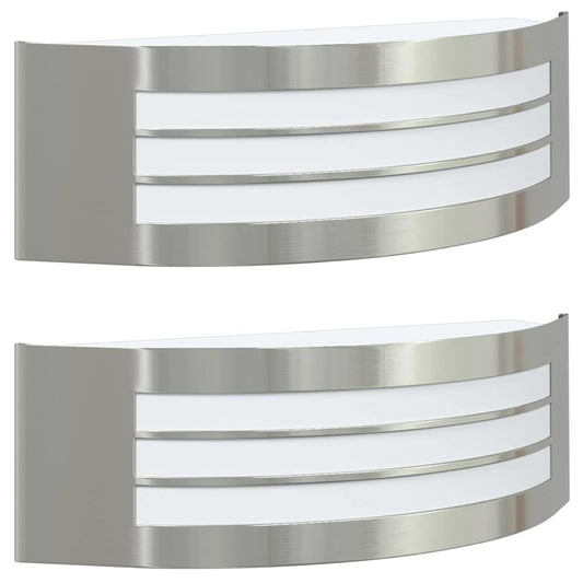 Außenwandlampen 2 pcs Silber 32 x 10 x 10 cm Edelstahl