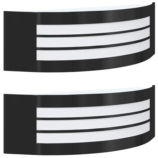 Außenwandlampen 2 pcs Schwarz 32 x 10 x 10 cm Edelstahl