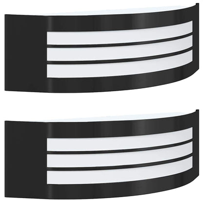Außenwandlampen 2 pcs Schwarz 32 x 10 x 10 cm Edelstahl