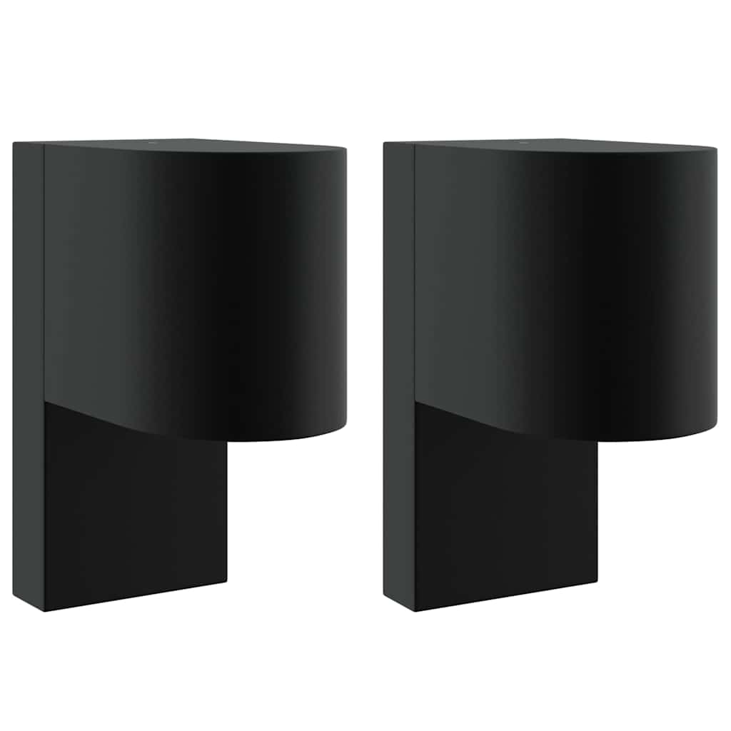 Außenwandlampen 2 pcs Schwarz 12 x 7 x 15 cm Edelstahl