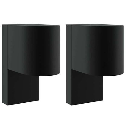 Außenwandlampen 2 pcs Schwarz 12 x 7 x 15 cm Edelstahl