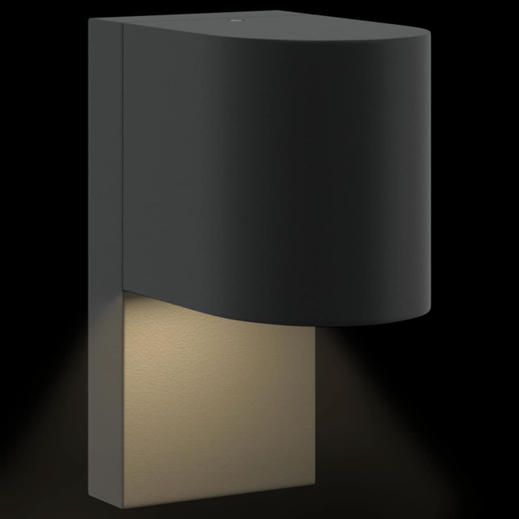 Außenwandlampen 2 pcs Schwarz 12 x 7 x 15 cm Edelstahl