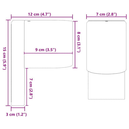 Außenwandlampen 2 pcs Schwarz 12 x 7 x 15 cm Edelstahl
