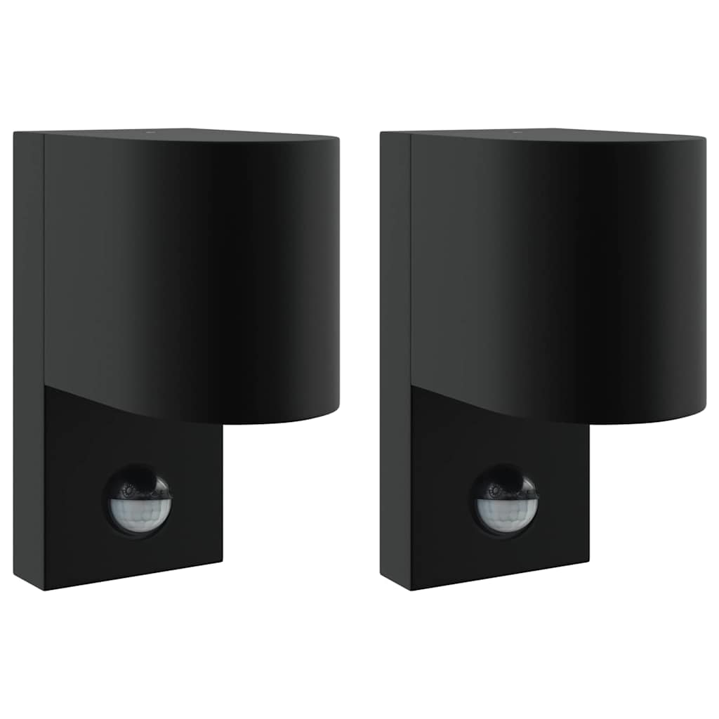Außenwandlampen 2 pcs Schwarz 12 x 7 x 15 cm Edelstahl