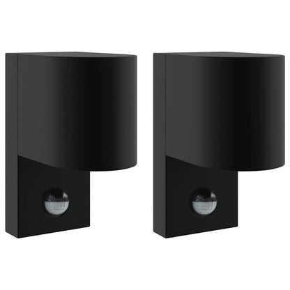 Außenwandlampen 2 pcs Schwarz 12 x 7 x 15 cm Edelstahl