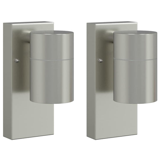 Außenwandlampen 2 pcs Silber 6,5 x 10,5 x 16 cm Edelstahl