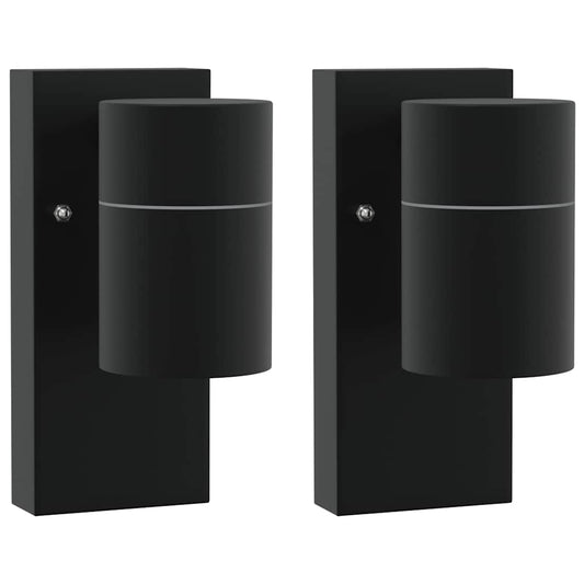 Außenwandlampen 2 pcs Schwarz 6,5 x 10,5 x 16 cm Edelstahl