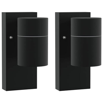 Außenwandlampen 2 pcs Schwarz 6,5 x 10,5 x 16 cm Edelstahl