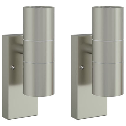 Außenwandlampen 2 pcs Silber 7 x 10 x 22 cm Edelstahl