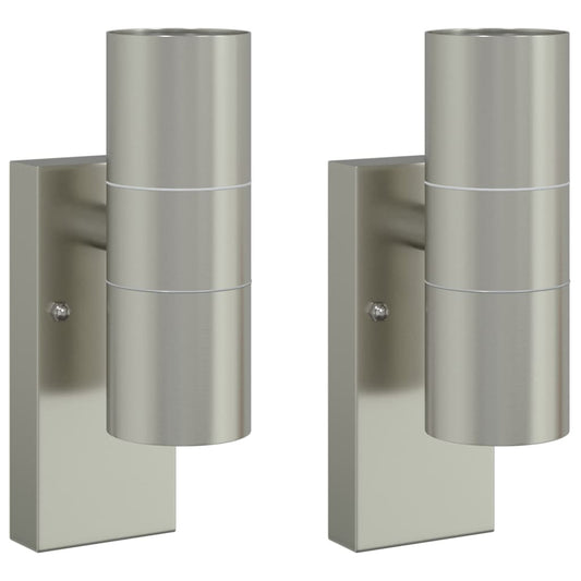 Außenwandlampen 2 pcs Silber 7 x 10 x 22 cm Edelstahl