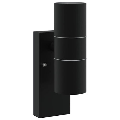 Außenwandlampen 2 pcs Schwarz 7 x 10 x 22 cm Edelstahl