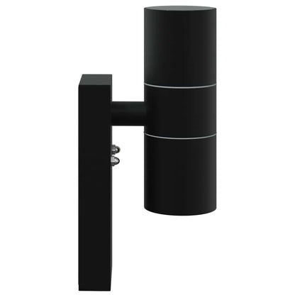 Außenwandlampen 2 pcs Schwarz 7 x 10 x 22 cm Edelstahl