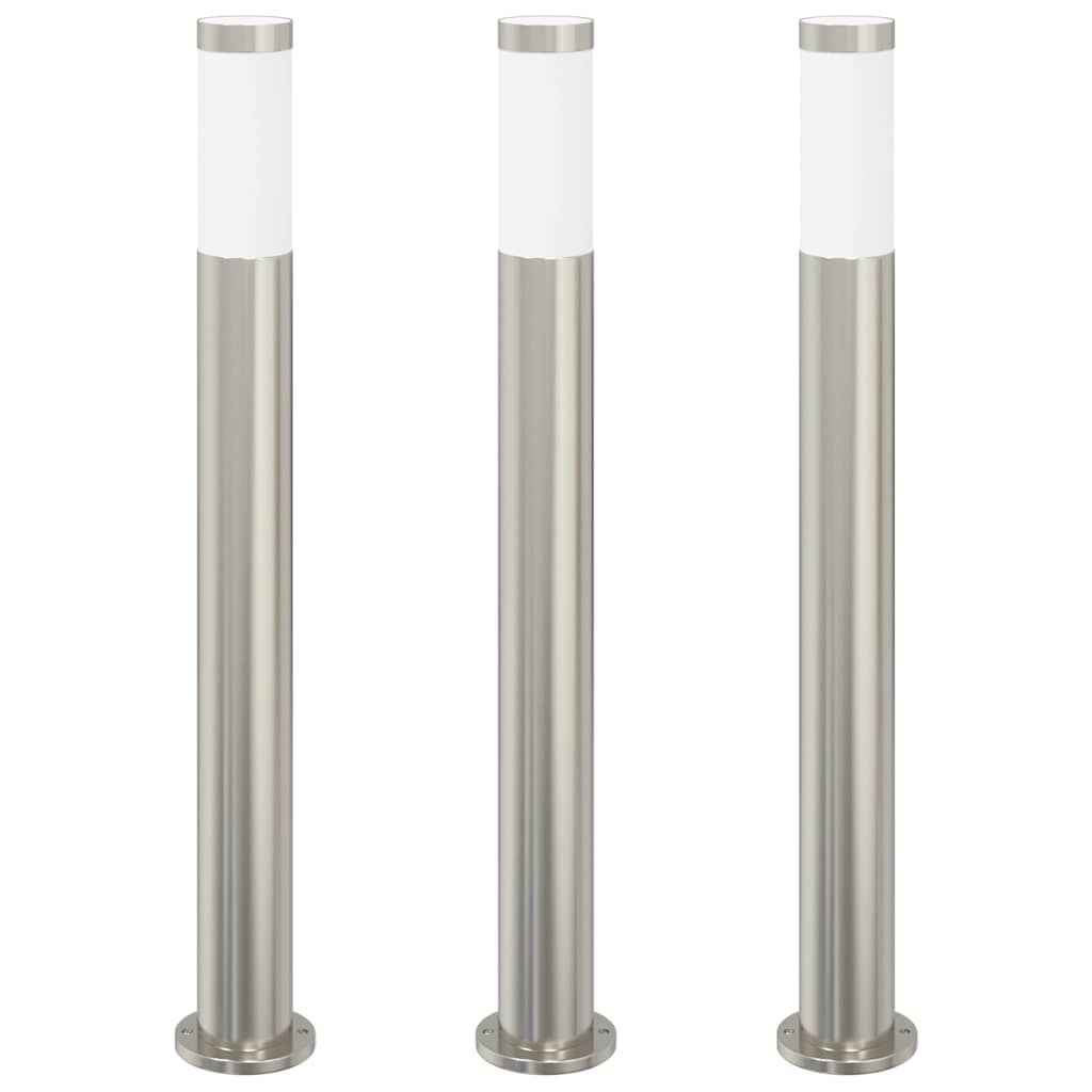 Pollerleuchten 3er 80 cm Edelstahl IP44