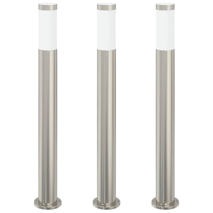 Pollerleuchten 3er 80 cm Edelstahl IP44