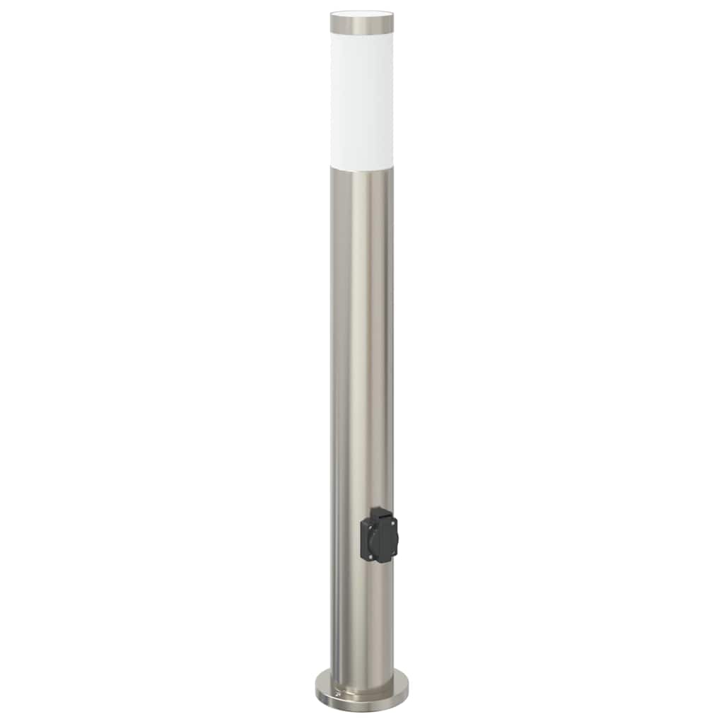 Pollerleuchten mit Auslass 3er 80 cm Edelstahl IP44