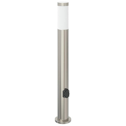 Pollerleuchten mit Auslass 3er 80 cm Edelstahl IP44