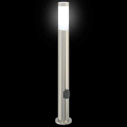 Pollerleuchten mit Auslass 3er 80 cm Edelstahl IP44