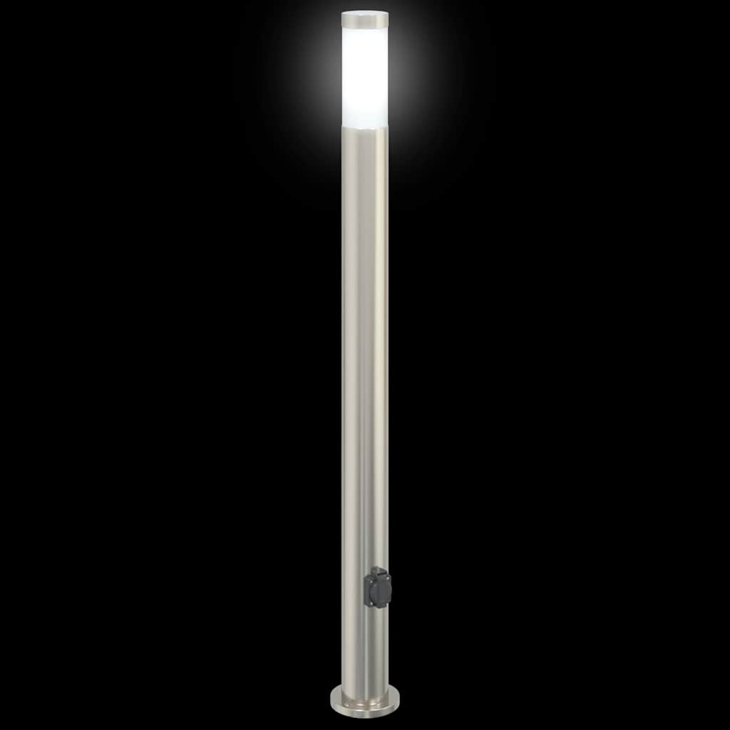 Pollerleuchten mit Auslass 3er 110 cm Edelstahl IP44