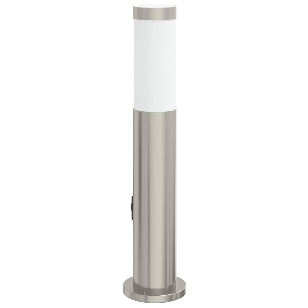 Pollerleuchte mit Sensor und Steckdose 50 cm Edelstahl IP44