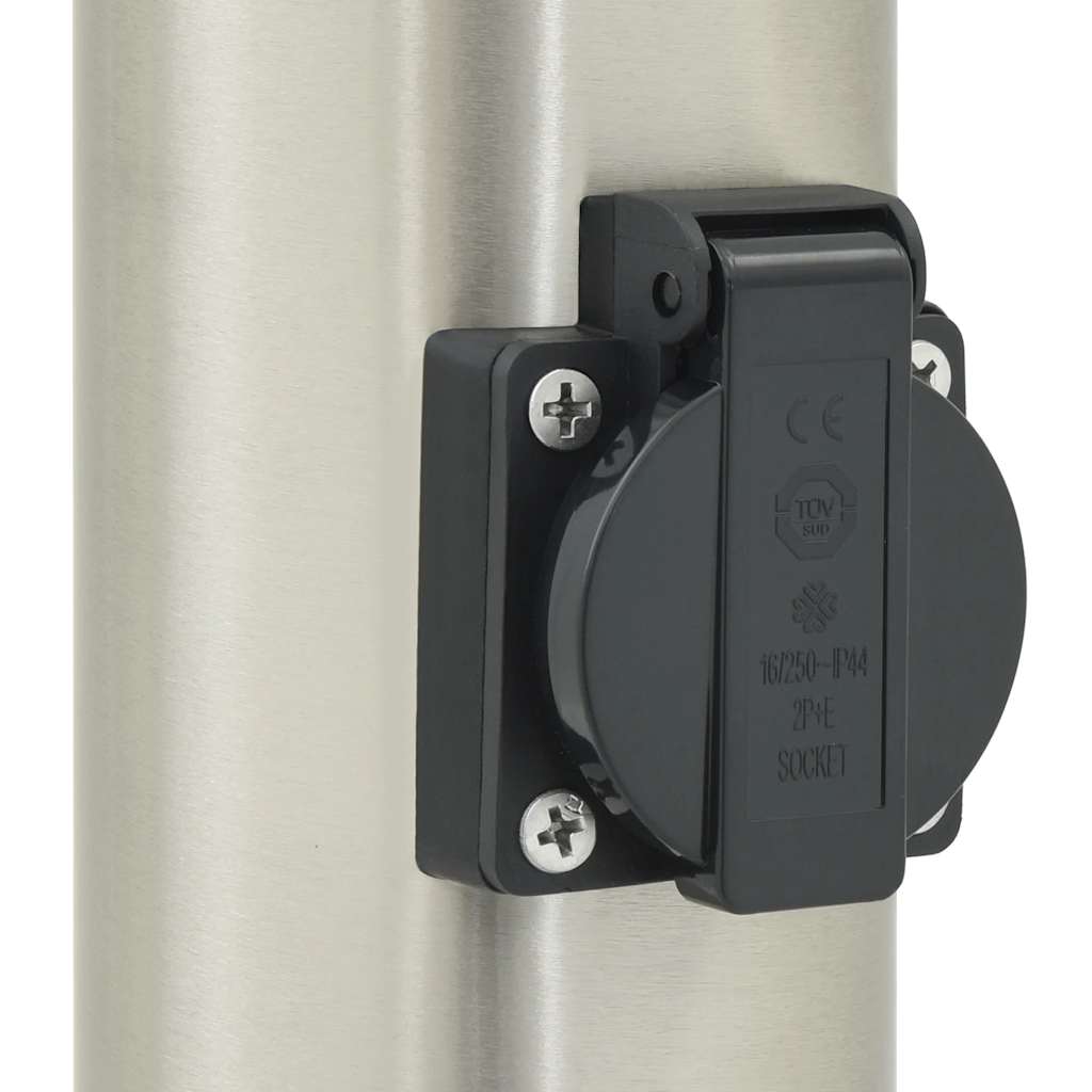 Pollerleuchten mit Sensor&Steckdose 3er 50 cm Edelstahl IP44