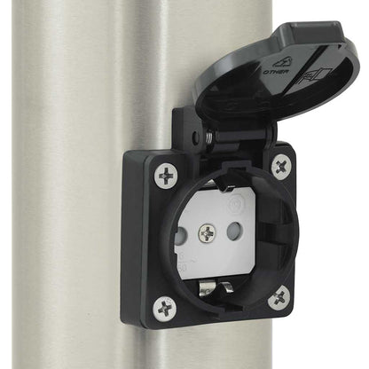Pollerleuchten mit Sensor&Steckdose 3er 50 cm Edelstahl IP44