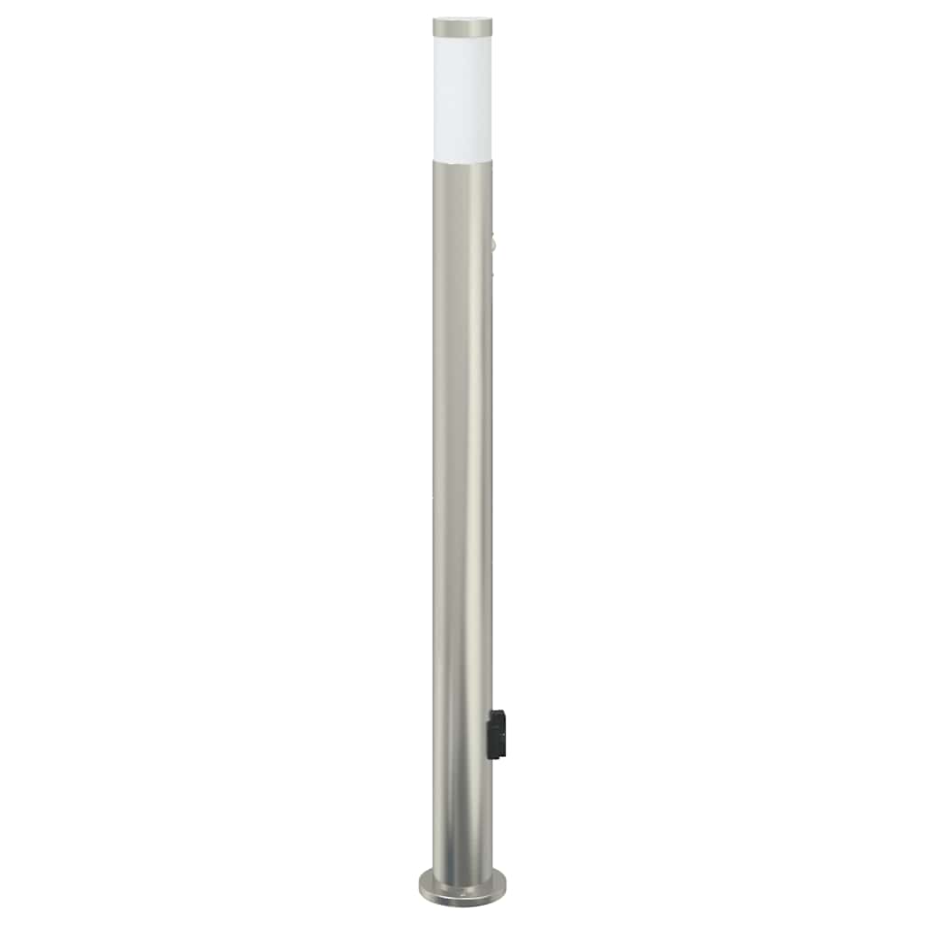 Pollerleuchte mit Sensor und Steckdose 110 cm Edelstahl IP44