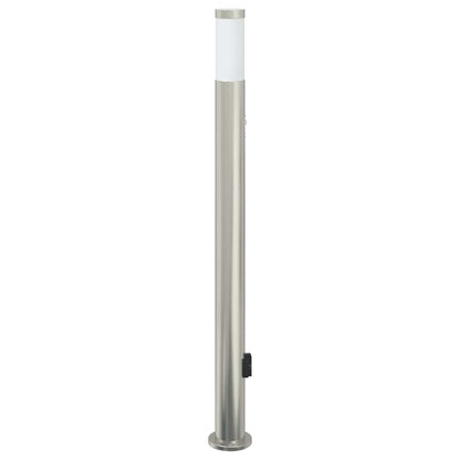 Pollerleuchte mit Sensor und Steckdose 110 cm Edelstahl IP44